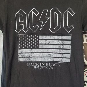 AC/DC Back in Black 1980 US Tour Unisex T-Shirt – Small–2XL